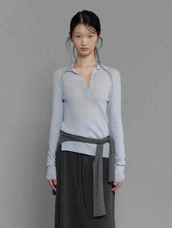 [2nd 예약주문] Air Collar Knit (Powder Blue)