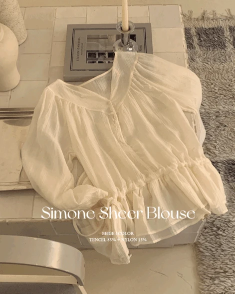 [주문폭주/여리여리룩추천/3월13일이후발송]시몬 여리블라우스 1color   데일리룩/러블리/레이어드블라우스/쉬폰블라우스/데이트룩/소개팅룩