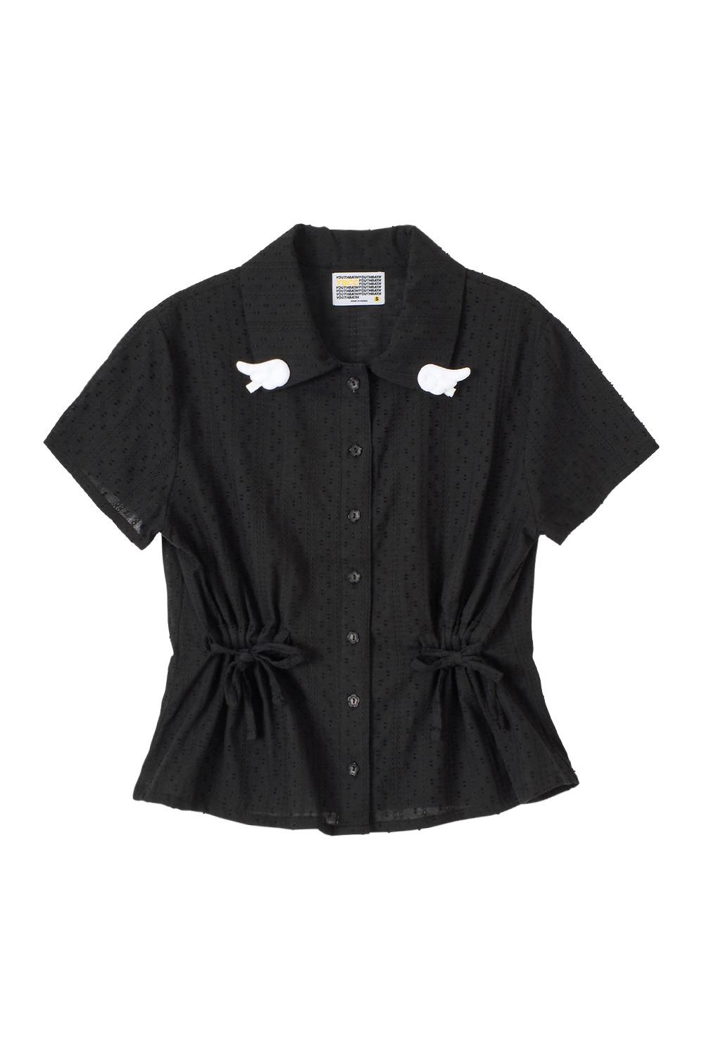 YB x Oliwa Wing Pin Tie Waist Shirt_black