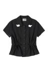 YB x Oliwa Wing Pin Tie Waist Shirt_black