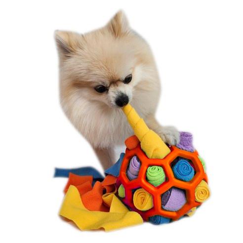 난펫 강아지 노즈워크 폼폼볼 장난감, 축구 레드, 20 x 20 cm, 1개