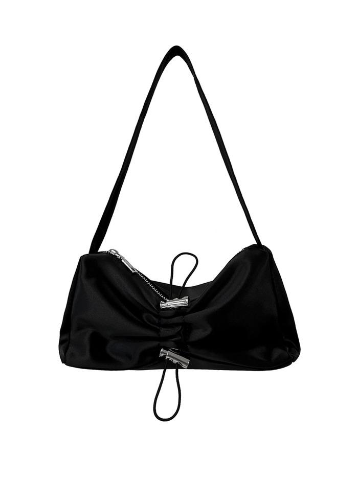 NO.174 SATIN BLACK WINSOME SHOULDER BAG