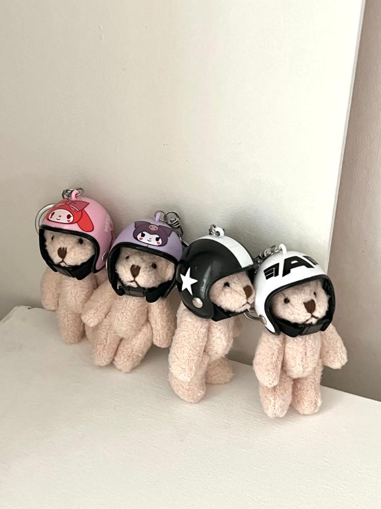 (10차 재입고)헬맷 곰돌이 인형 키링 인형고리(12 type)