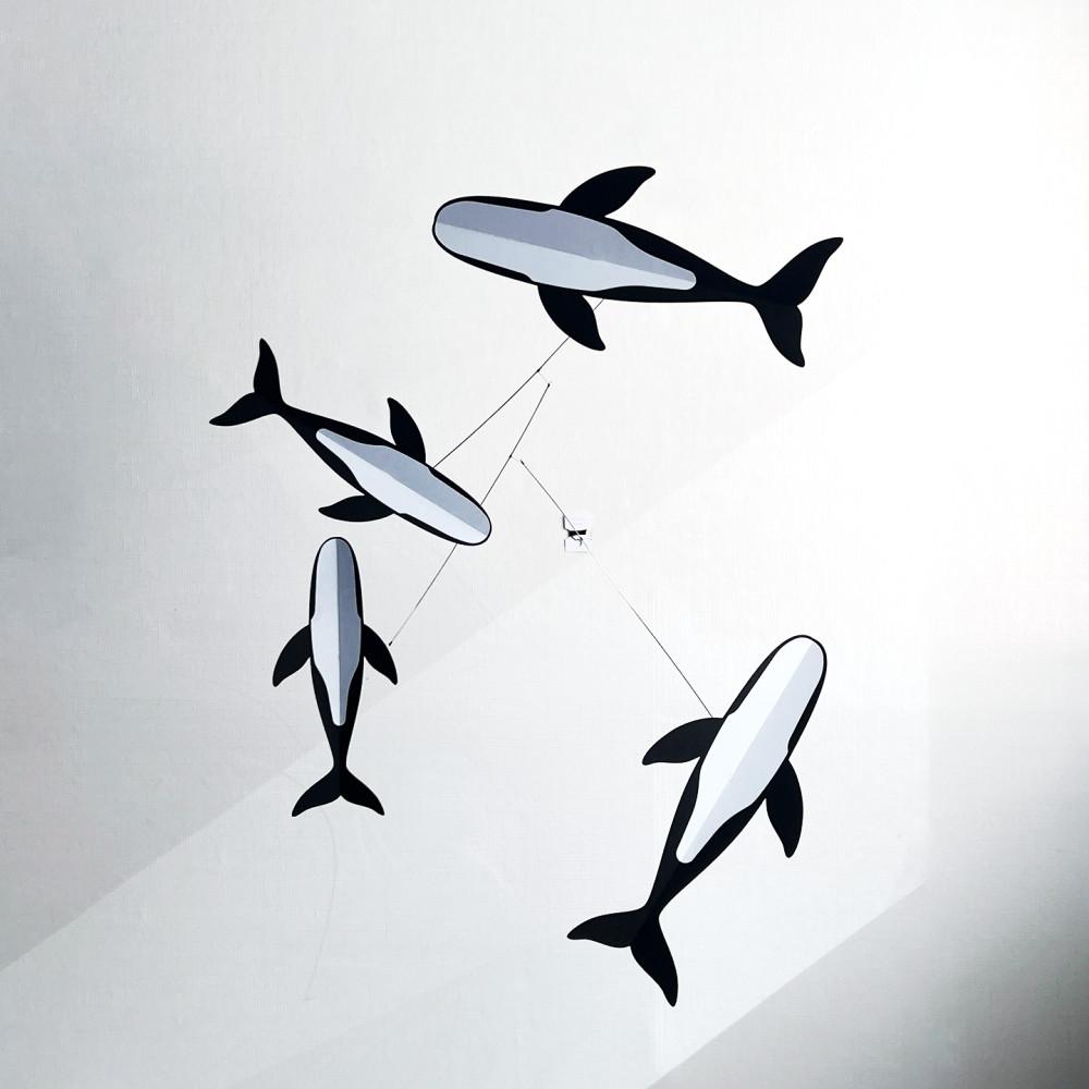 Moby Studios. 모비스튜디오 대왕고래모빌 Flying Whales - The Hanging Mobile(완제품)