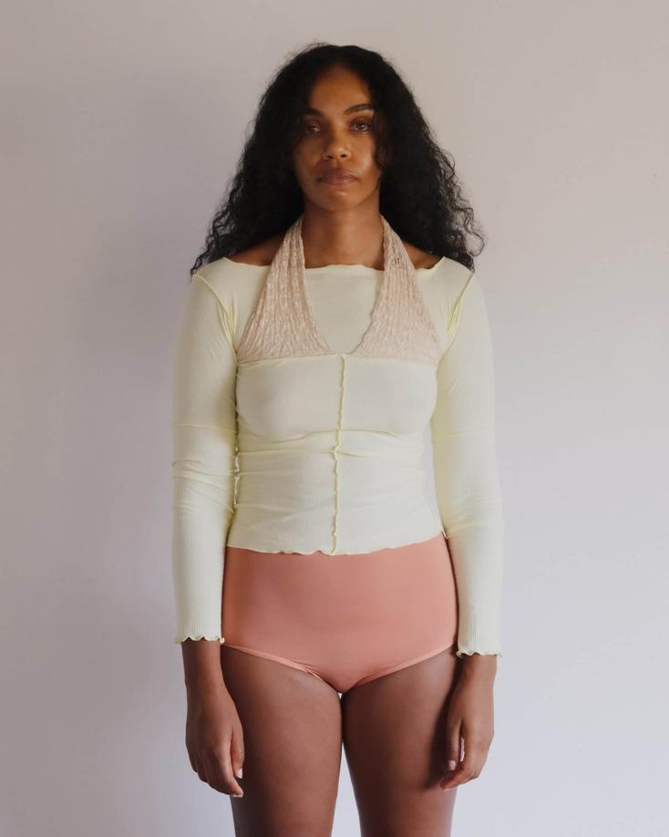 Husk Long Sleeve Tee [Iguacu Lime (Beige)]