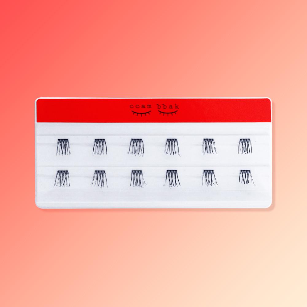 깜빡속눈썹 부분 가닥 속눈썹 붙이기 인조속눈썹 12mm 띠크(블랙) 4기둥