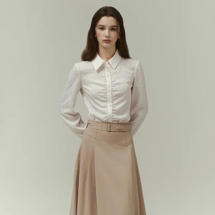 잇미샤 스트라이프 셔링 블라우스 ITP4WBL330_2colors