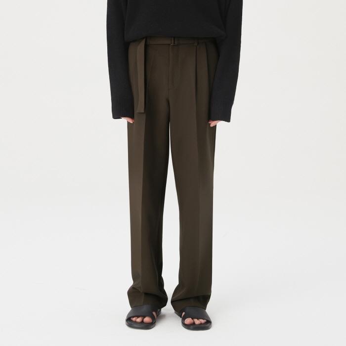 벨트 투 턱 와이드 슬랙스 DARK BROWN COOSPT172D.BROWN