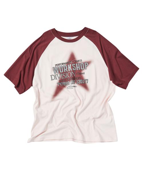 스프레이 스타 래글런 반팔티 라이트 핑크