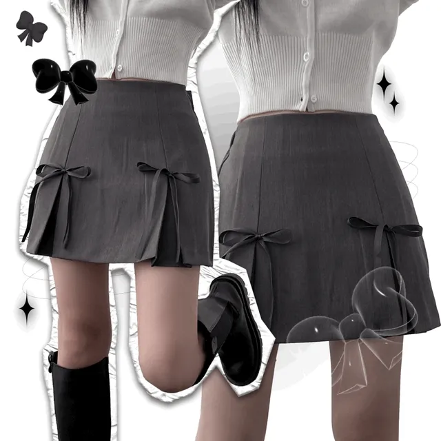 [핏보장!] Ballet Core Ribbon Miniskirt [ 발레코어 리본 교복 미니 스커트 ]