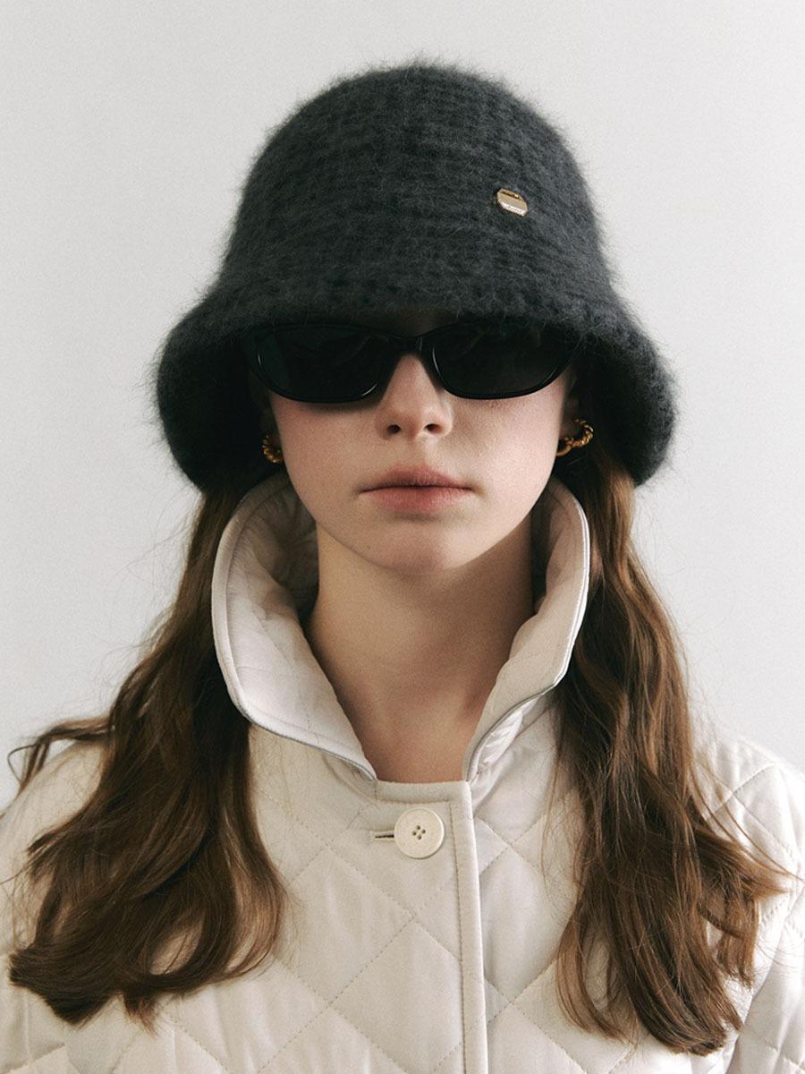 [어클렛] 하운드 투스 앙고라 울 벙거지 햇 H017_GRAY