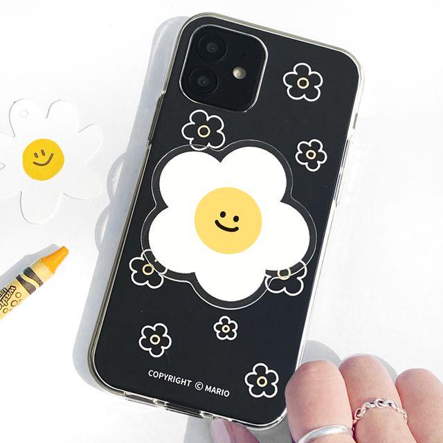 [투명톡+젤리케이스 데이지패턴]아이폰케이스 갤럭시 핸드폰 휴대폰 아이폰13 12 11 x xs xr 8 7 6 se2 se3 프로 미니 s22 S21 S20 S10e s9 s8 플러스 울트라 fe 갤럭시노트 노트 20 10 9 8 톡 a 10e 23 30 31 32 33 42 50 51 52s 53 90 lg벨벳 와이드4 퀀텀