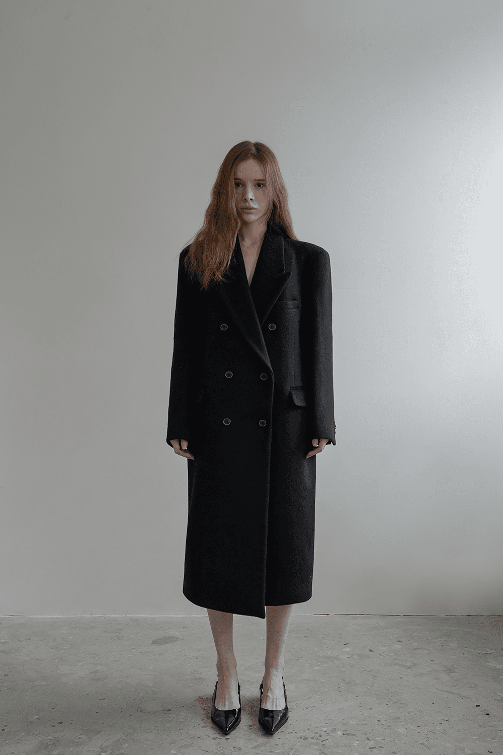 ( 12월 14일 순차 발송 ) WOOL OVERSIZE LONG COAT (BLACK)