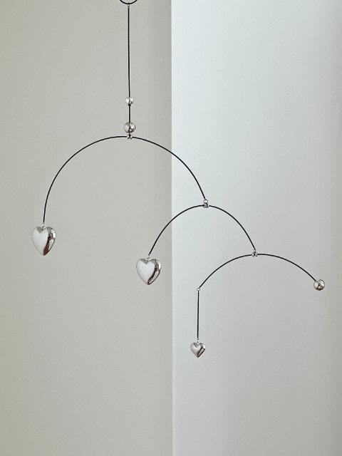 블랙실버 인테리어 모빌 -  하트 S2 Black Silver Mobile - HEART S2