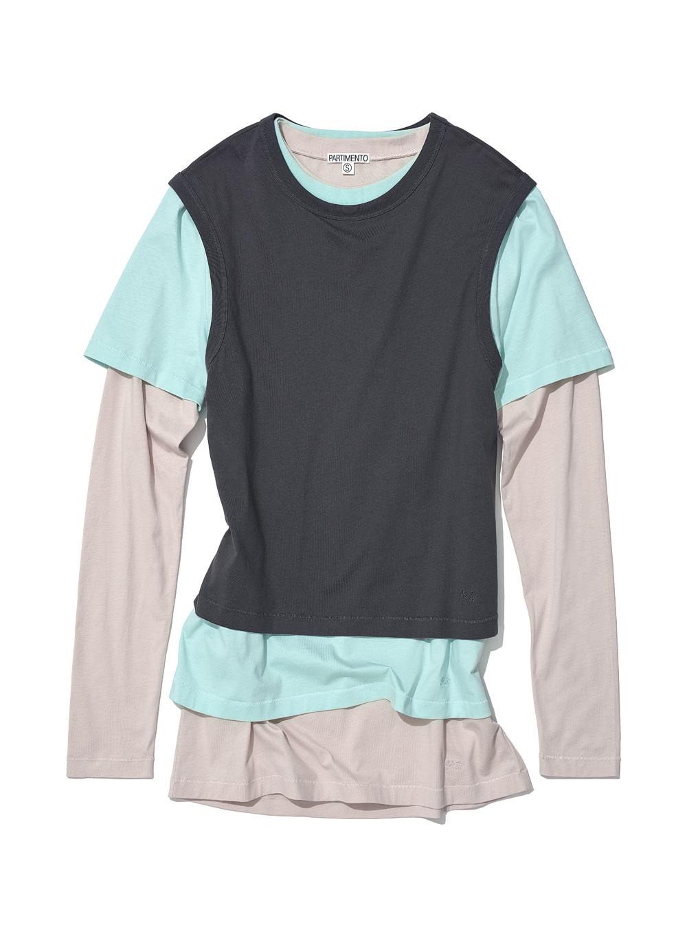 [WOMEN] (SET) 3 IN 1 ESSENTIAL LAYERED TEE_CHARCOAL