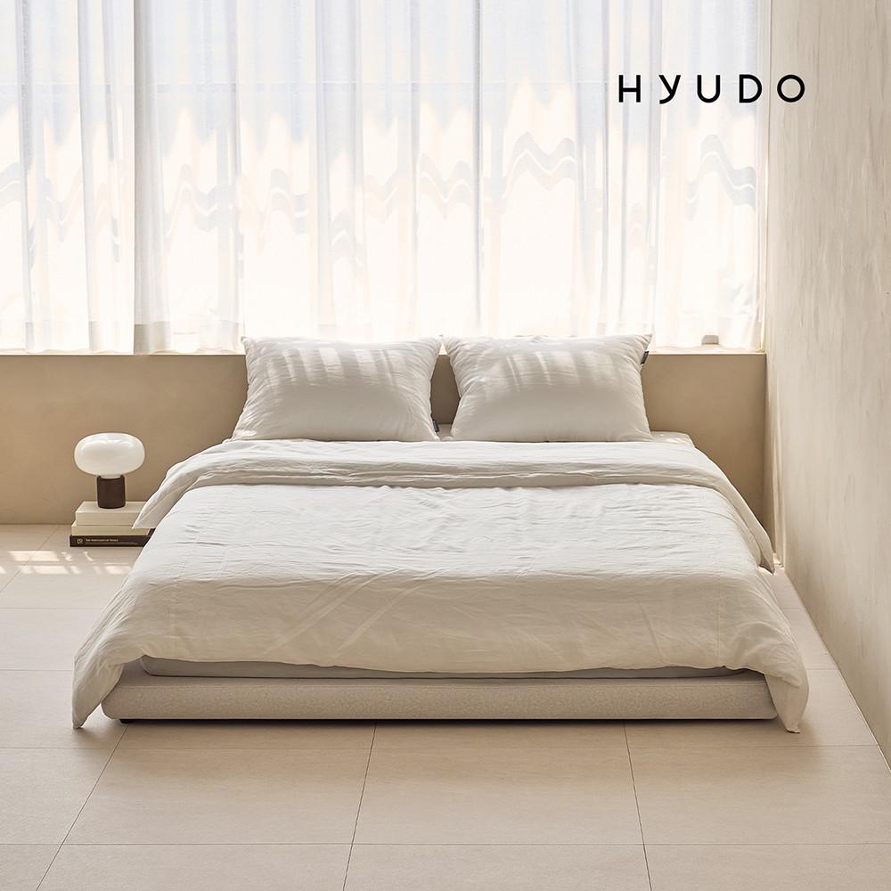 휴도 마음의 선유 코모도 패브릭 저상형 무헤드 침대 깔판 프레임 낮은 저상 침대 Q/K