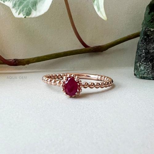[루비R131] 천연루비 미니버블반지 (14K/18K)