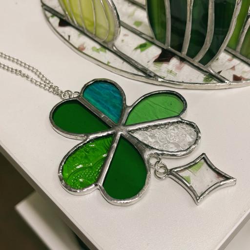 ☘️ 세잎 클로버 스테인드글라스 미니 썬캐처