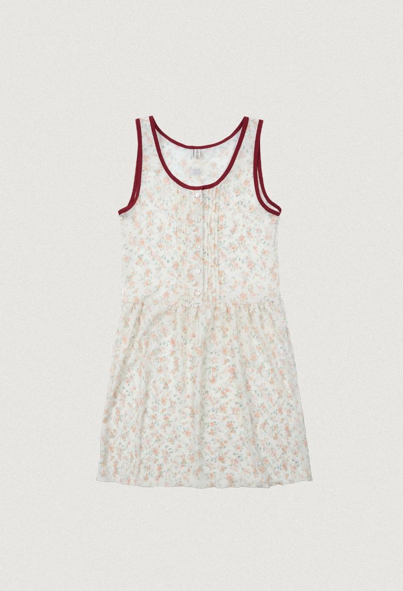 OURNOSTALGIA - Vintage Flower layered dress_Orange blossom(O25-OPS01)