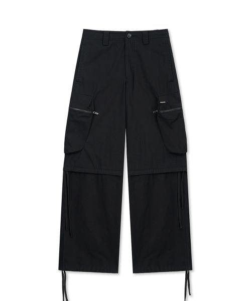 DETACHABLE CARGO PANTS IN BLACK