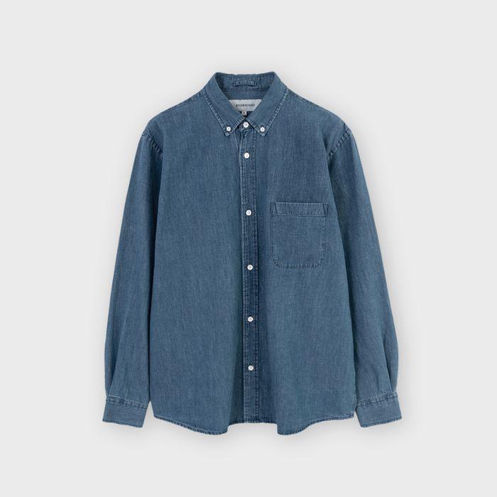 Button Down Denim Shirt, Blue