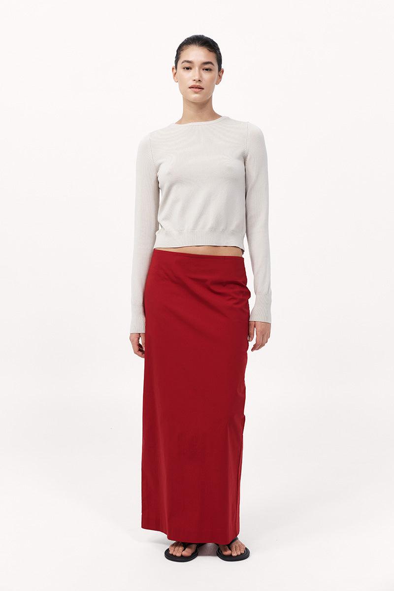 Minimal Column Skirt - Rosso - XL