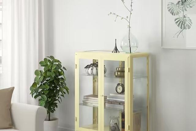 FABRIKOR 파브리셰르 유리도어수납장 라이트옐로 81x113cm