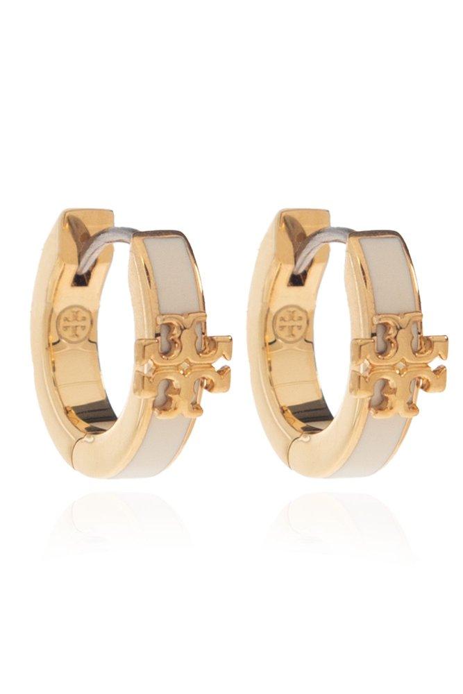 Tory Burch Kira Logo Plaque Hoop Earrings