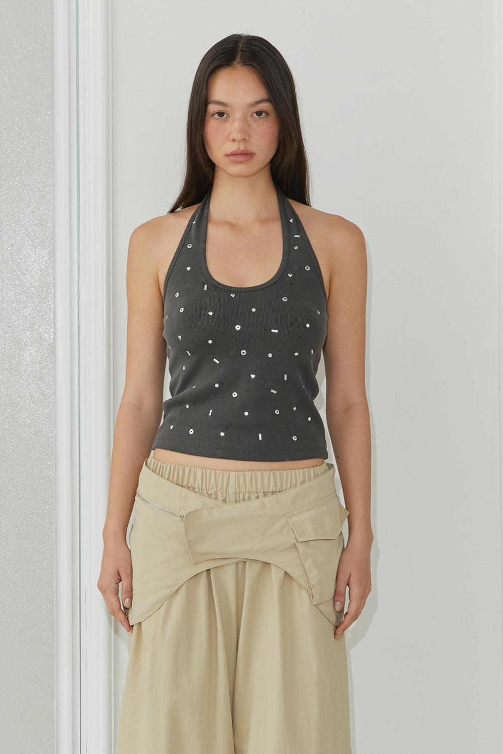 HOTFIX SLEEVELESS / CHARCOAL