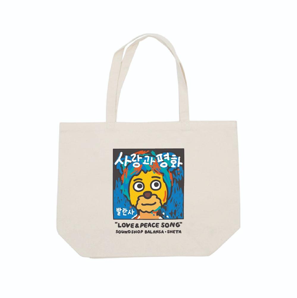 SHETA / Balansa "사랑과 평화\" Tote Bag (natural)