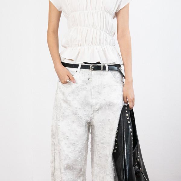 Popcorn Dirty Denim Pants (White/2size)