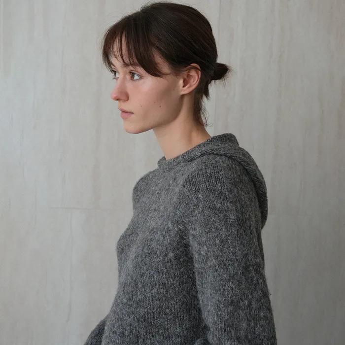 alpaca blend hoodie sweater (charcoal)