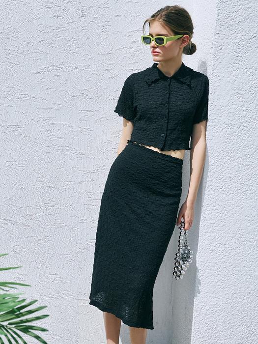 Bubble Blouse Set-Up, Black