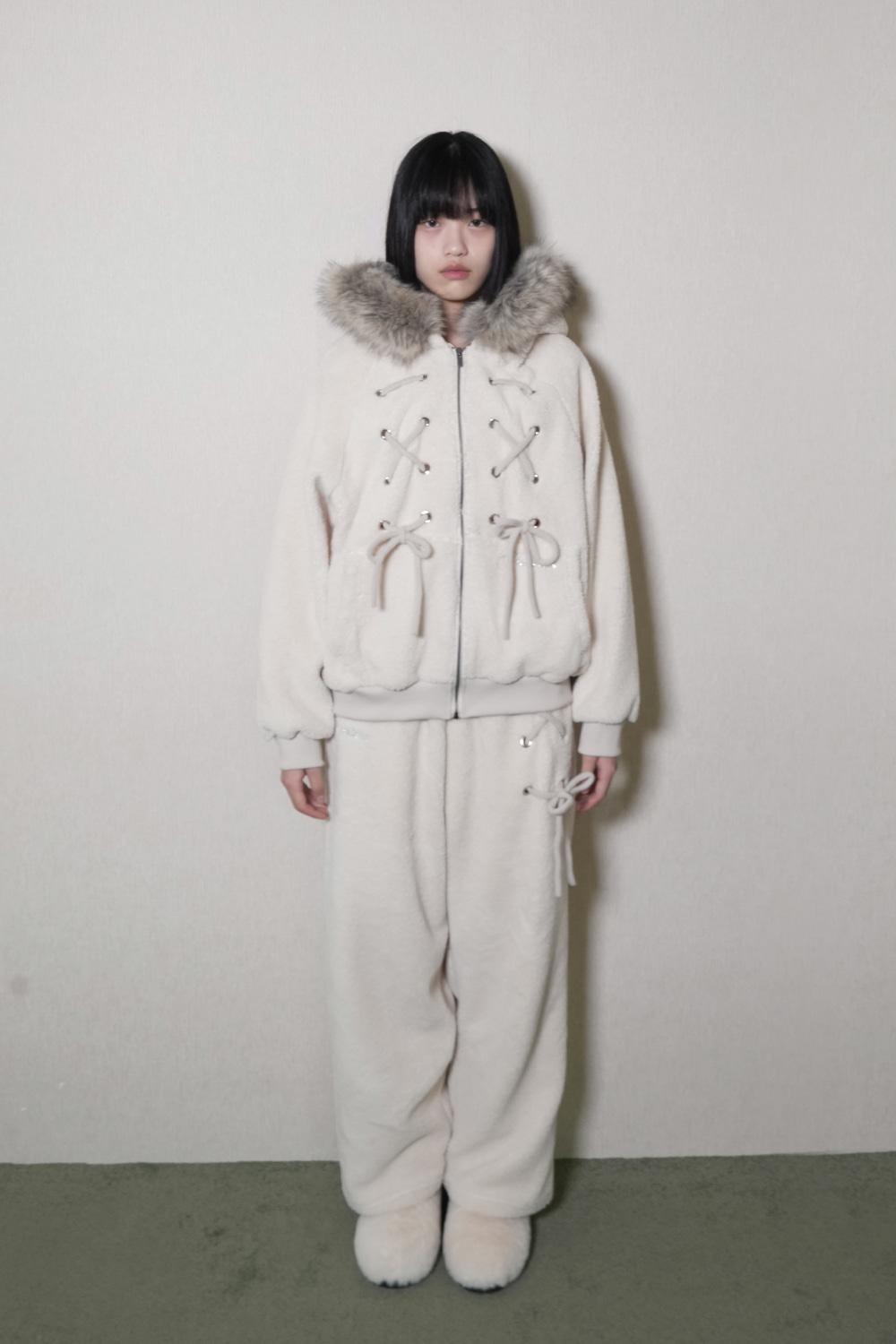 Shearing Ribbon lounge pants-Oatmeal