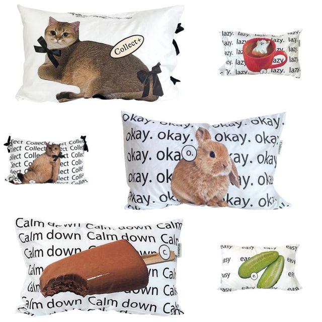 아트 유니크 키치 고양이 아이스크림 강아지 배개커버 인테리어소품 집꾸미기