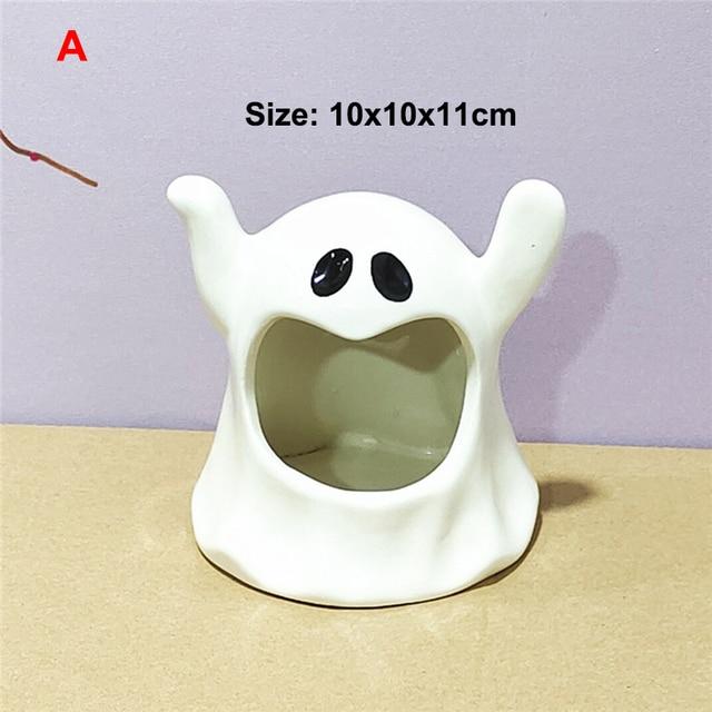 할로윈 캔들 홀더 도자기 유령 촛대 향기로운 캔들 홀더 행잉 TeaLight 촛대, 웨딩 천사 테이블 장식