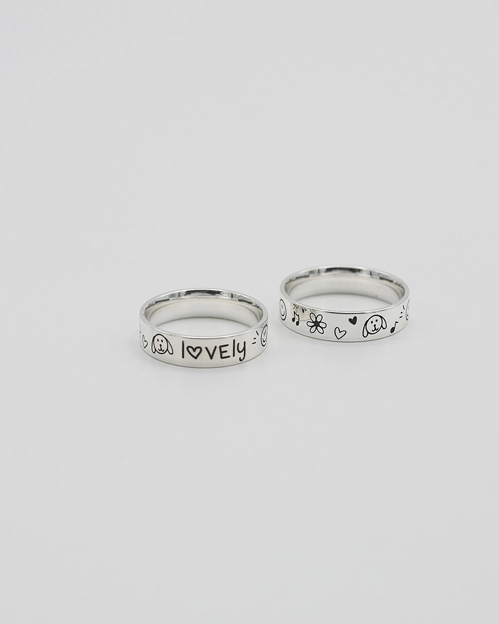 NEW LETTER EMOTICON RING - SILVER