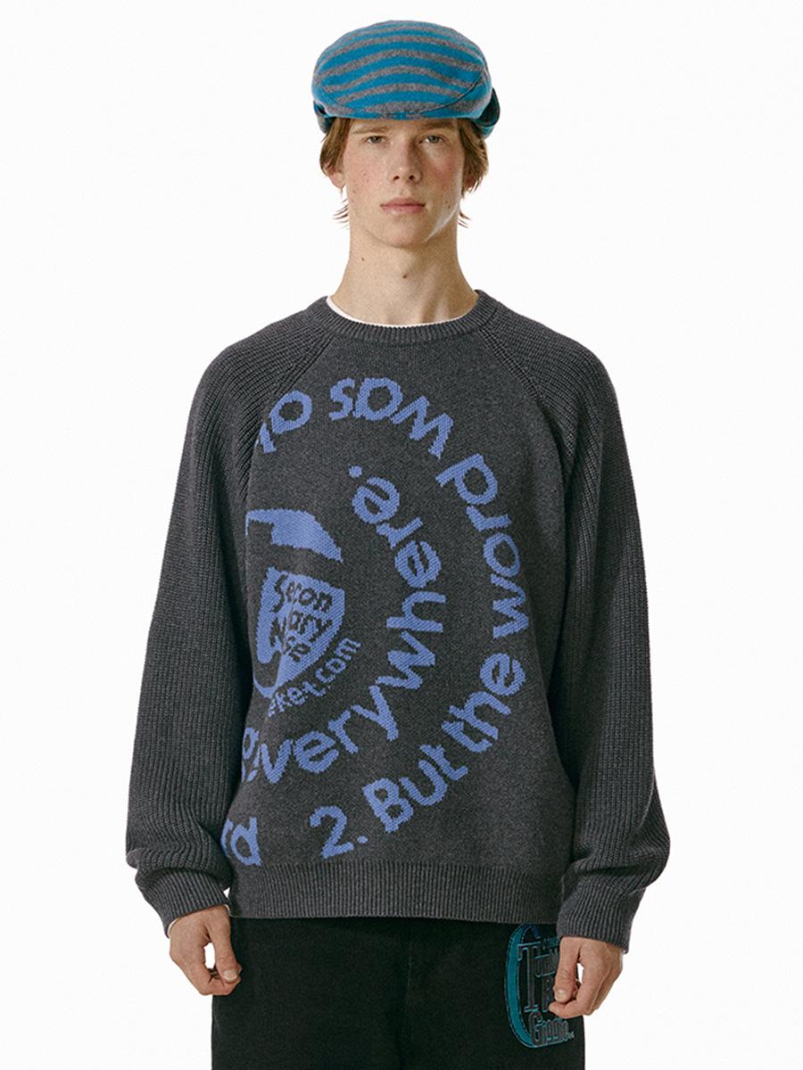 Off The Record Knit Sweater Charcoal