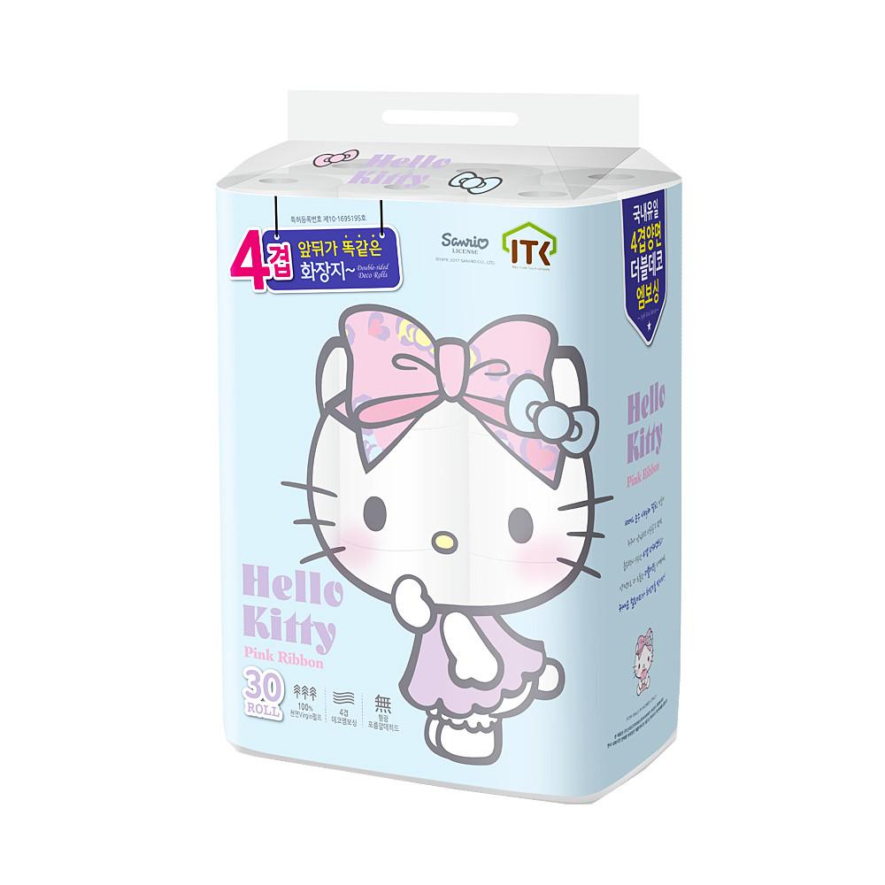 헬로키티 핑크리본 화장지 4겹 20m 30롤 1pack