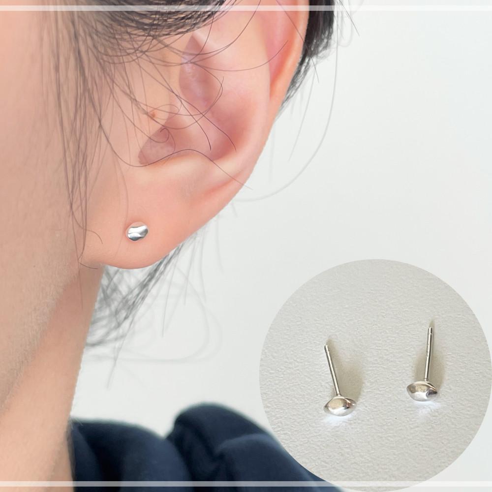 925실버 초미니 조약돌 컷팅 무광 볼 미니 스터드 귀걸이