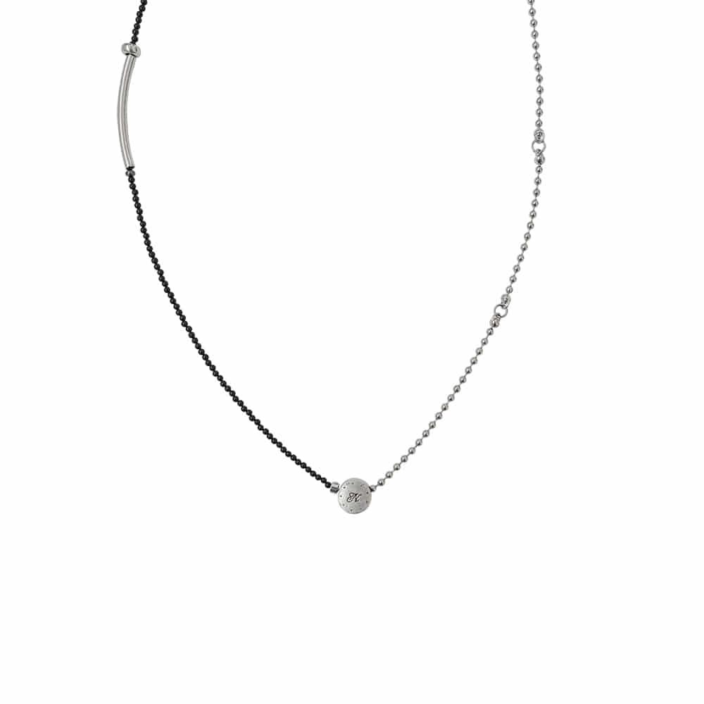 onyx logo charm necklace