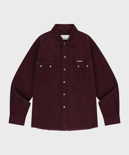 CORDUROY WESTERN SHIRTS BURGUNDY