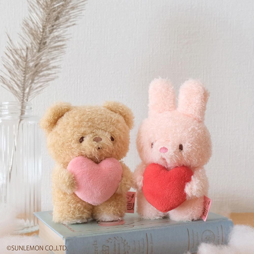 [선레몬] SUNLEMON 폭신폭신 탓똔 SS사이즈 하트곰/하트토끼 곰인형 토끼인형