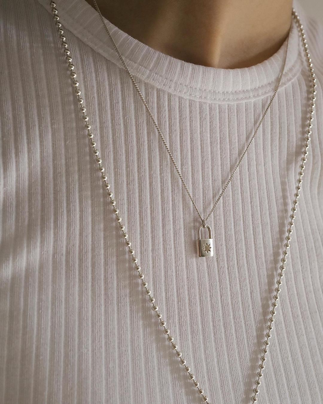 moonstone lock necklace