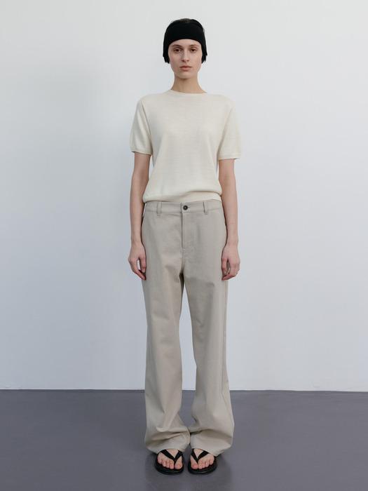 COTTON TWILL STRAIGHT PANTS