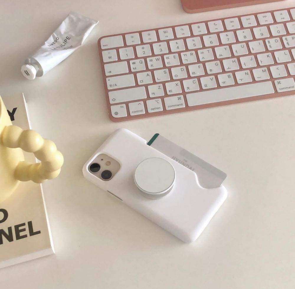 [아이폰 , 삼성 갤럭시 가능] 15color 하드 카드케이스+ 하트그립톡 (선택) set / pro  se2 11 노트 9 s10 12 xs xr 5g 11 s20 폰케이스 추천