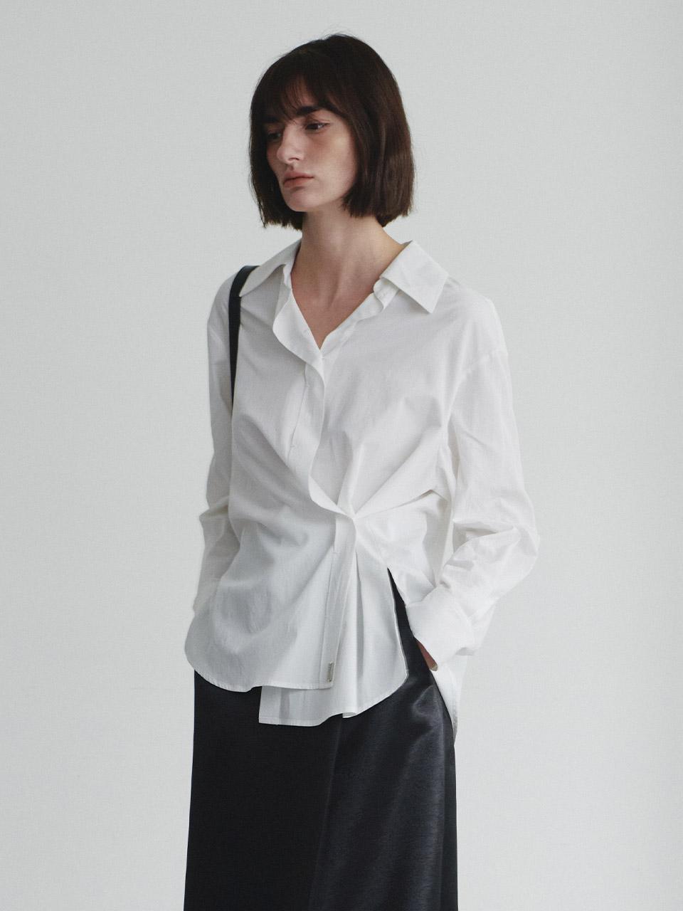 Open-collar cross oversized Shirt SW4SB622-01
