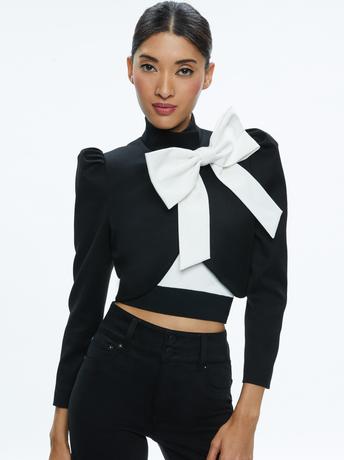 ADDISON BOW COLLAR CROPPED JACKET