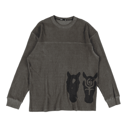 Horsehead Waffle LS T-Shirt Brown
