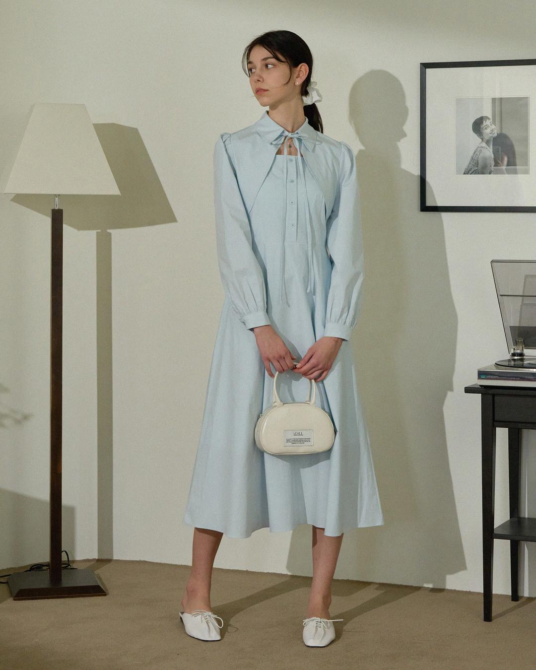 String layered long dress set - sora